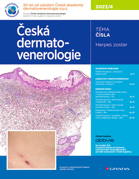 Česká dermatovenerologie 2023/4, Hercogová Třešňák Jana