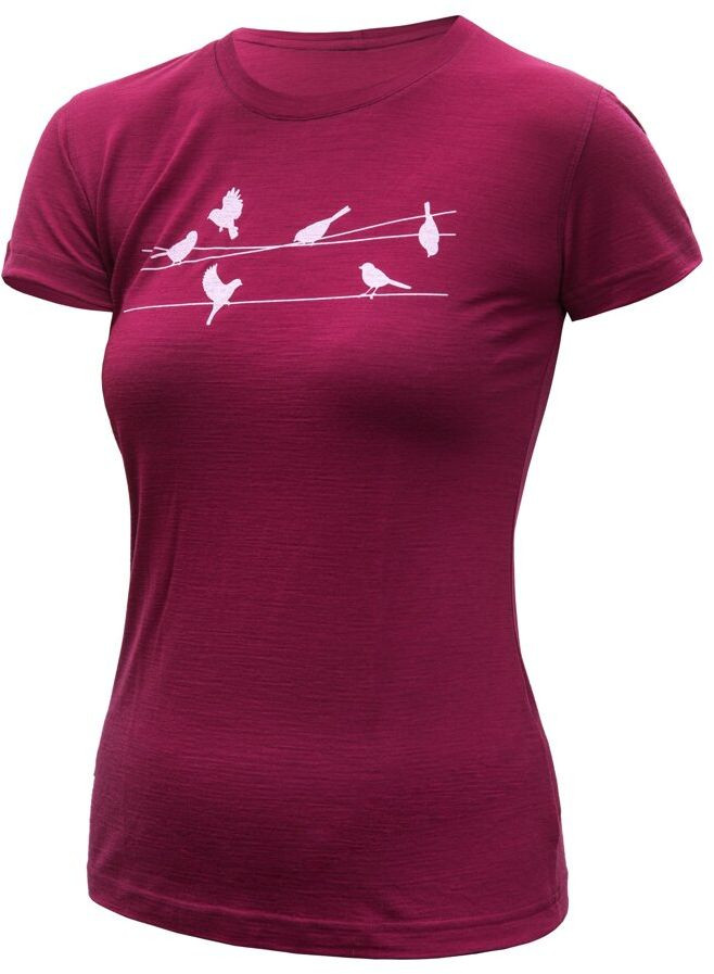SENSOR MERINO ACTIVE SONGBIRDS dámske tričko kr.rukáv lilla Veľkosť: S