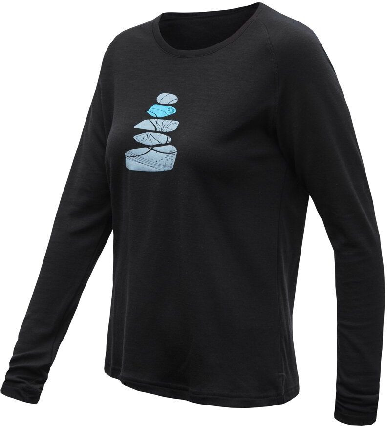 SENSOR MERINO BLEND STONE dámske tričko dl.rukáv čierna Veľkosť: S