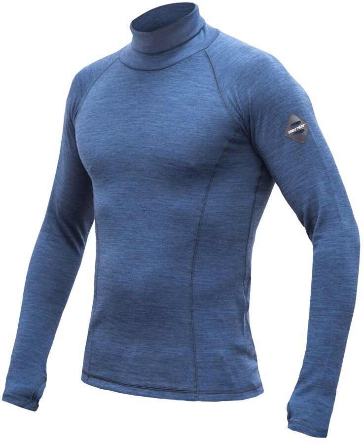 SENSOR MERINO BOLD pánske tričko dl.rukáv roll neck cool blue Veľkosť: S