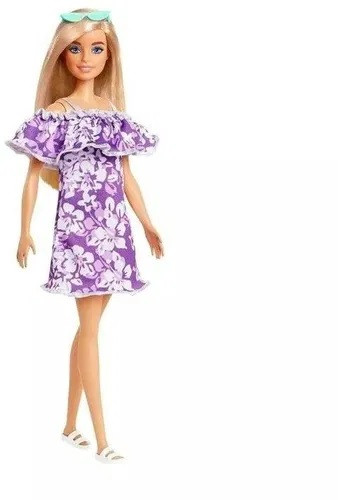 Mattel Barbie modelka 30cm fialové šaty