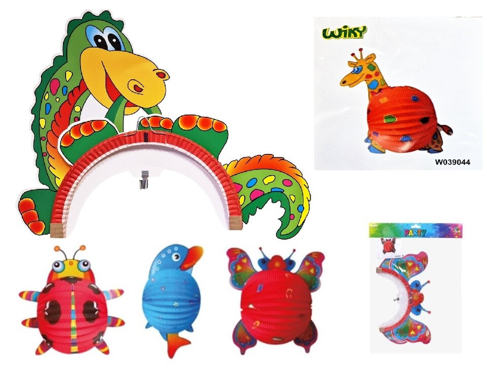 Párty lampión guľa zvieratá 24cm - žirafa