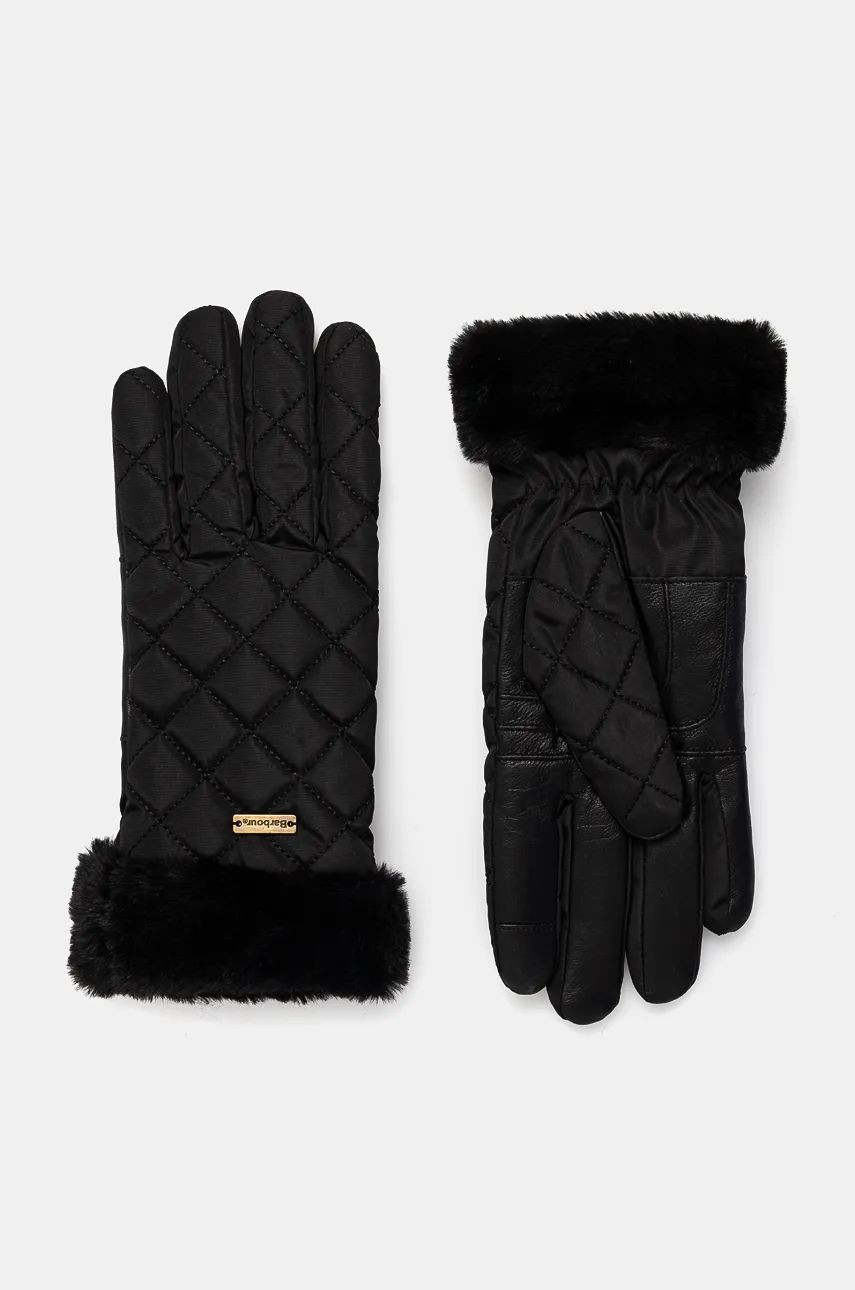 Rukavice Barbour dámske, čierna farba, LGL0113