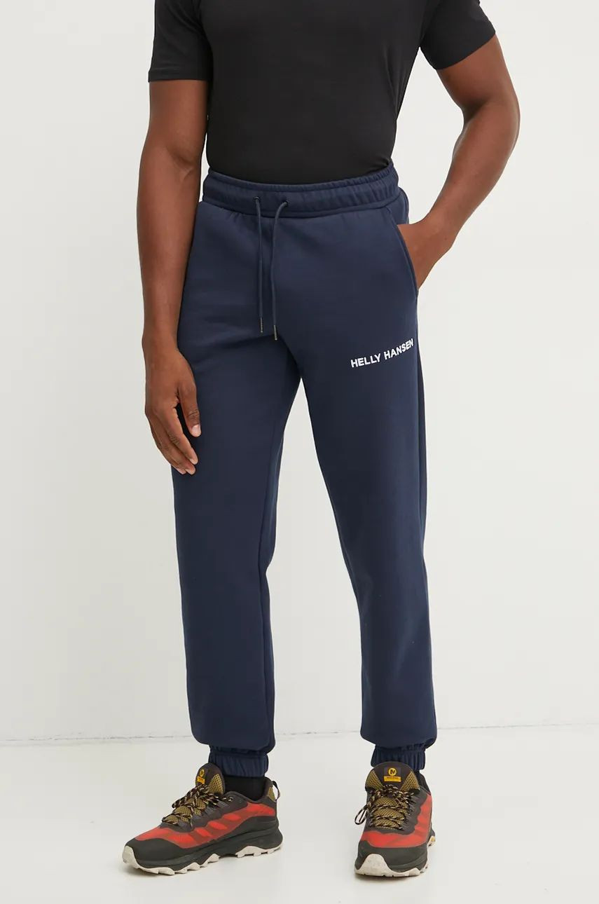 Tepláky Helly Hansen Cotton Fleece tmavomodrá farba, jednofarebné, 54163