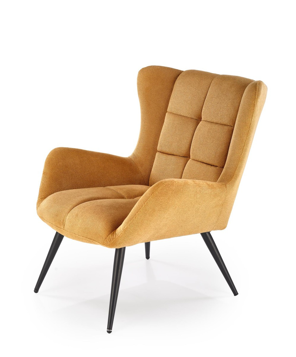 Designové křeslo Byron hořčicové