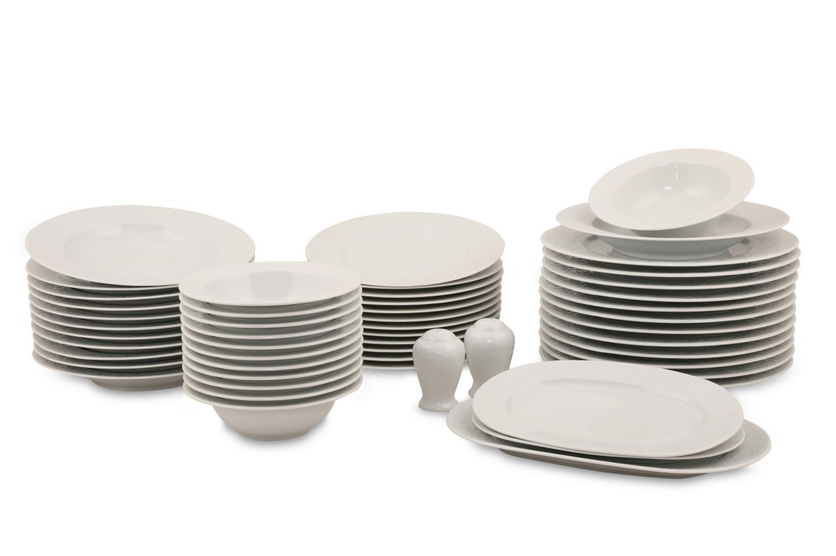 Porcelánová sada 53 ks talířů Porcelain bílá