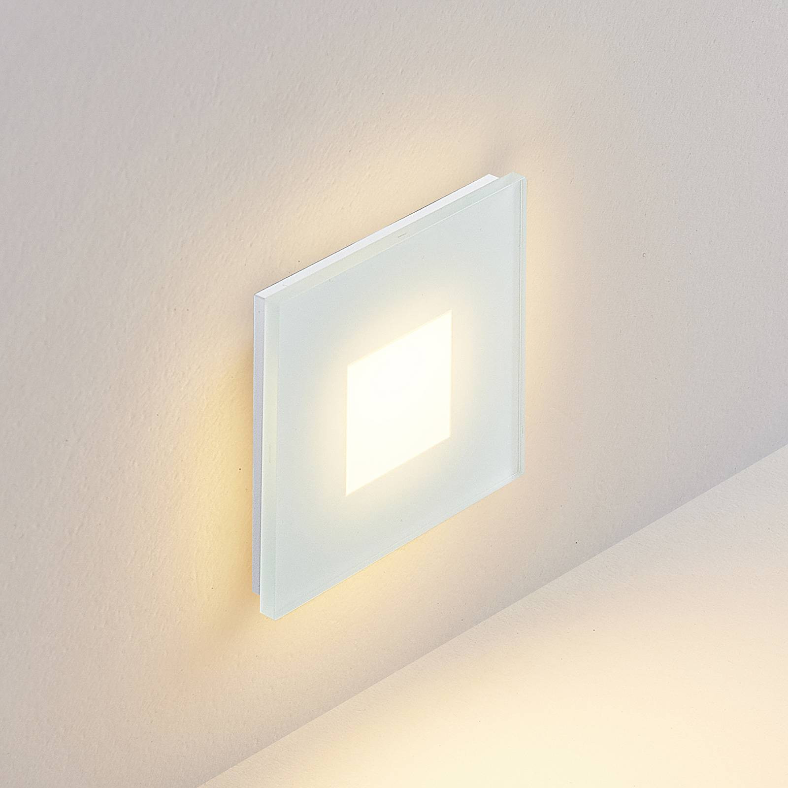 Molto Luce LED vstavané svietidlo Wall R68 Glass SQ, biele, hliník, CCT