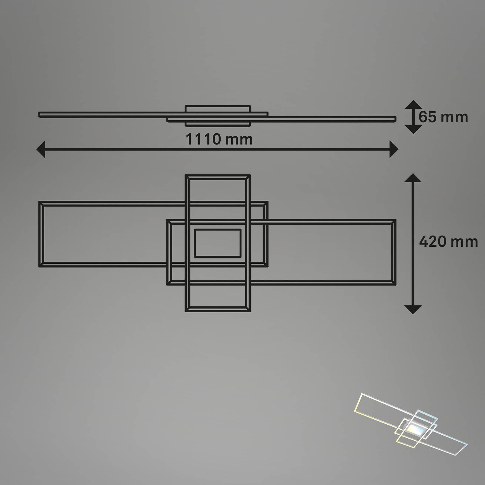 Inteligentné LED stropné svietidlo Ram, farba hliníka, CCT, diaľkové