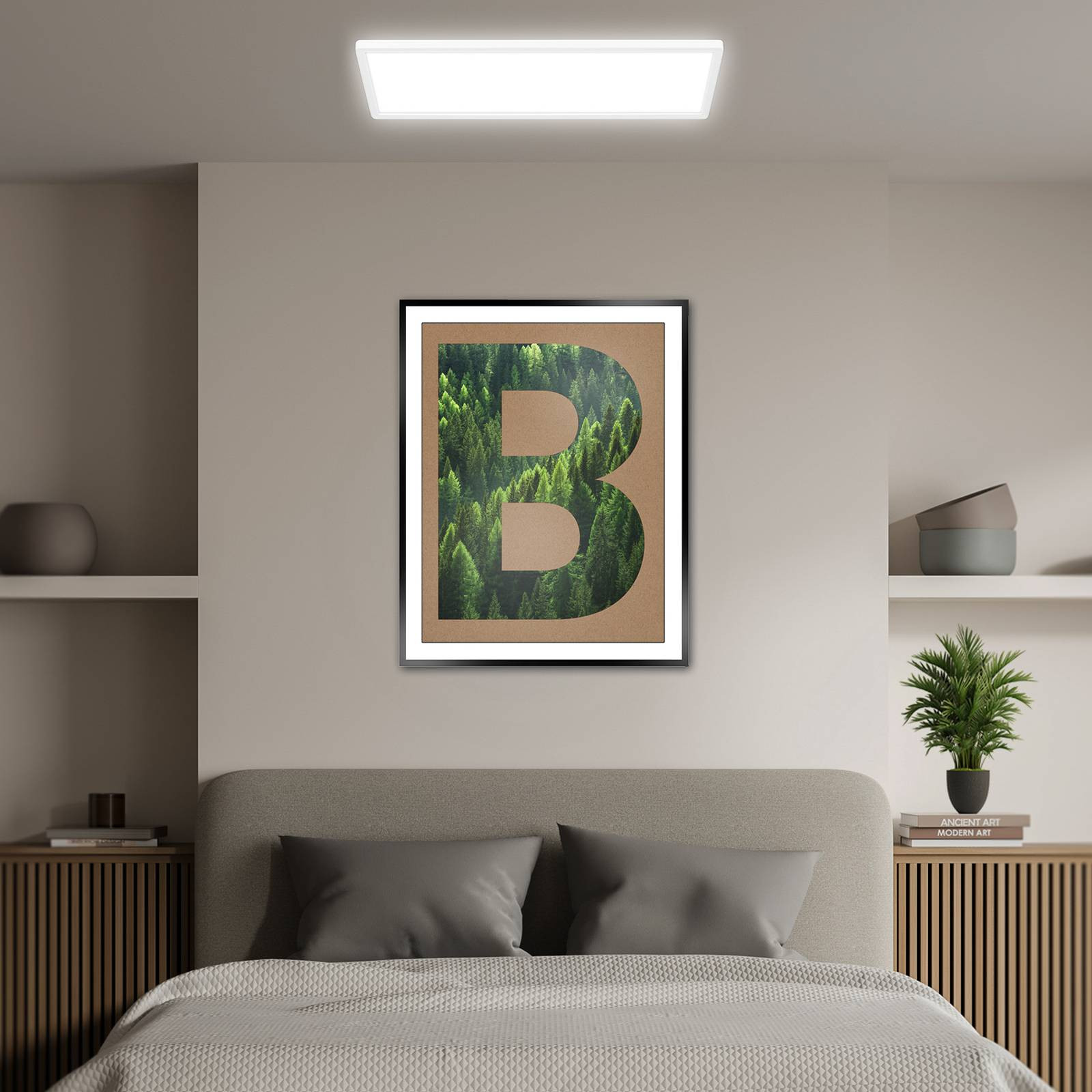 LED stropné svietidlo Tava A, 58x20 cm, plast, biela