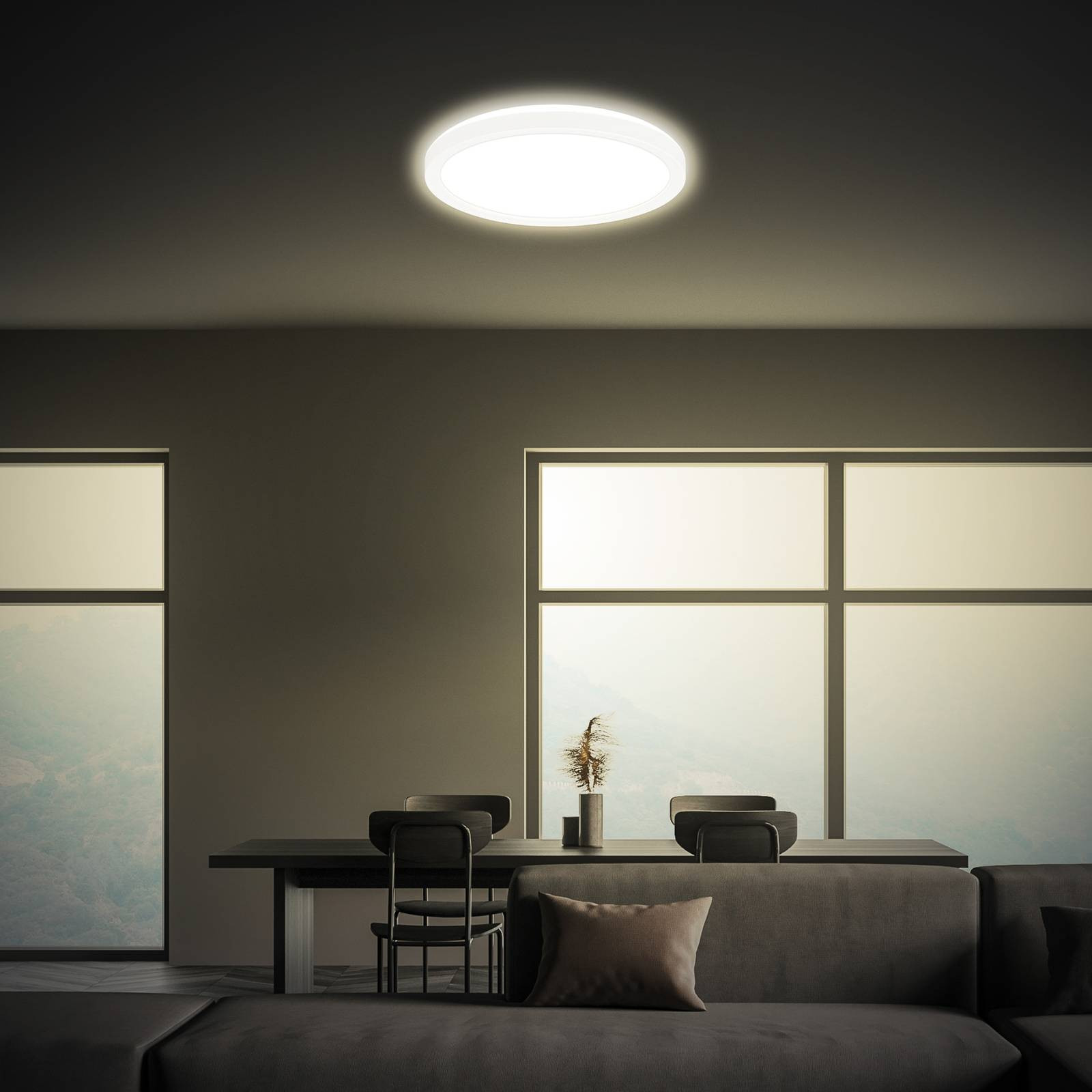 Tava LED stropné svietidlo, biele, Ø 24 cm, plast