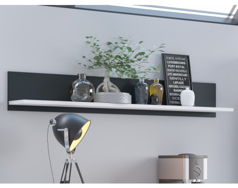 Nástenná polica Campania 160 cm, biela/antracit%