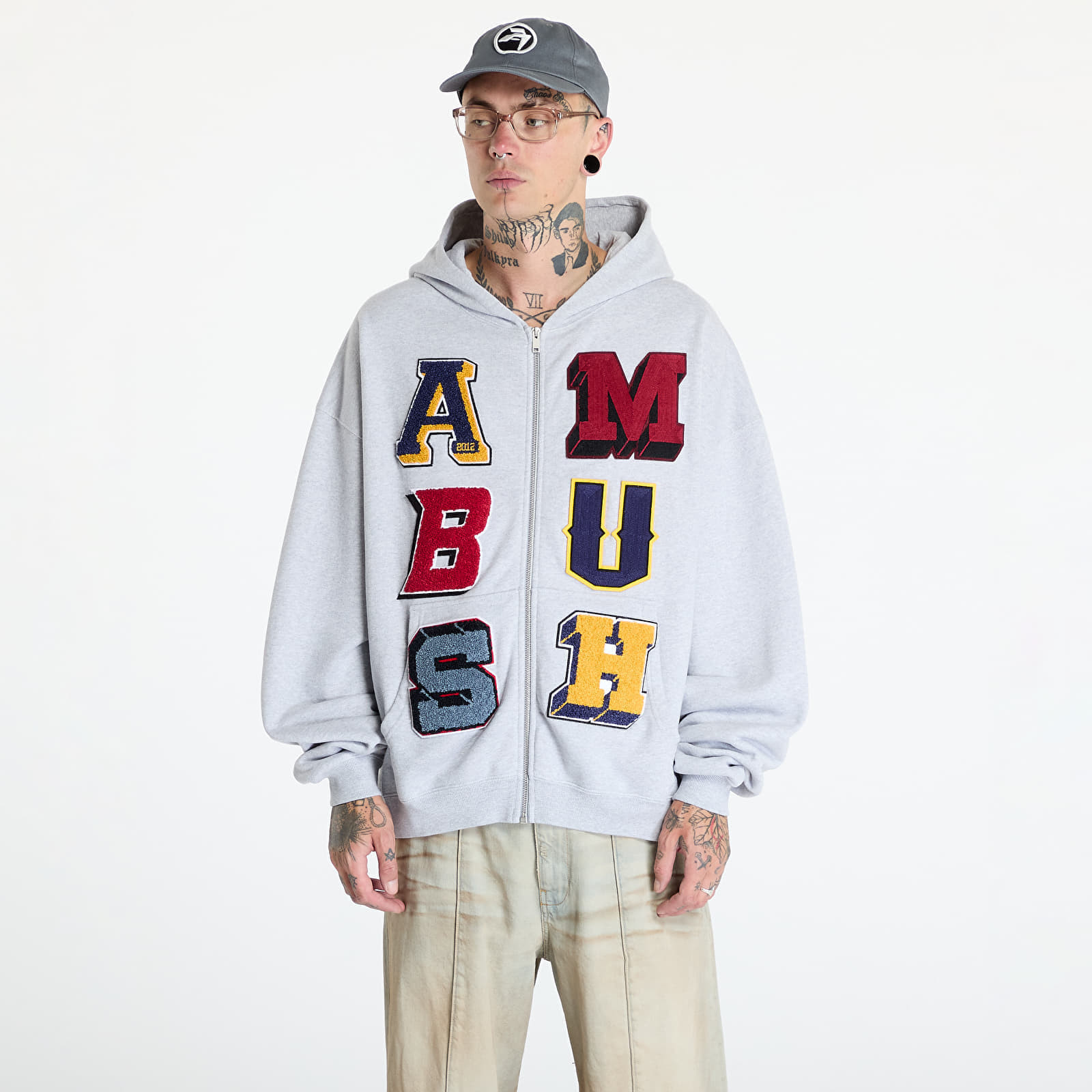 Mikina Ambush Zip Up Sweatshirt UNISEX Grey Melange XL