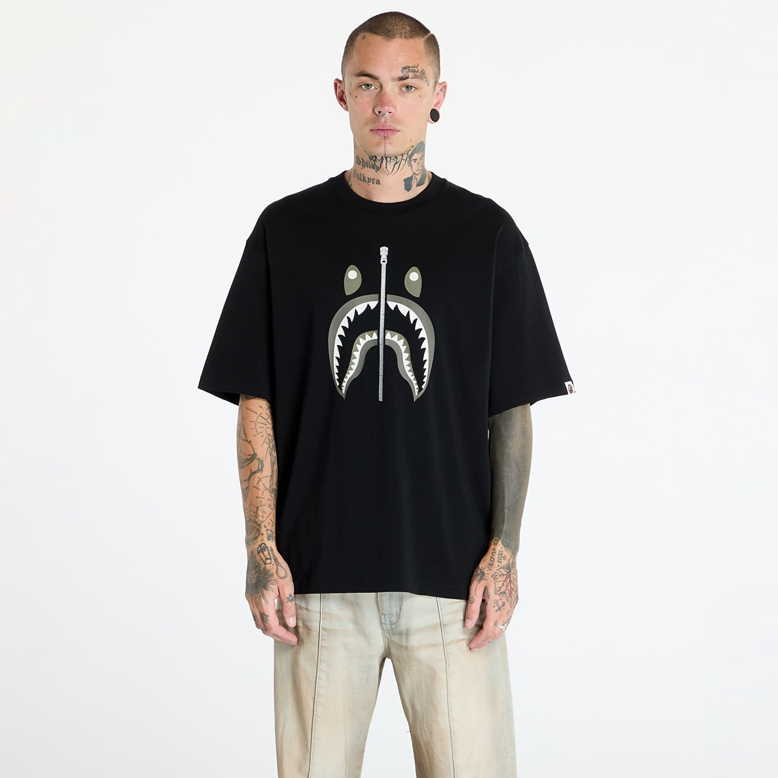 Tričko A BATHING APE Shark Tee 2 Black XL
