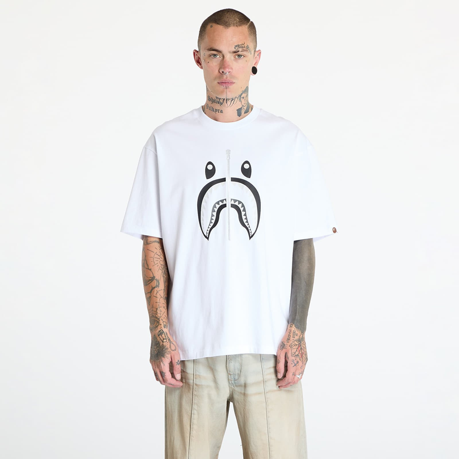 Tričko A BATHING APE Shark Tee White XXL