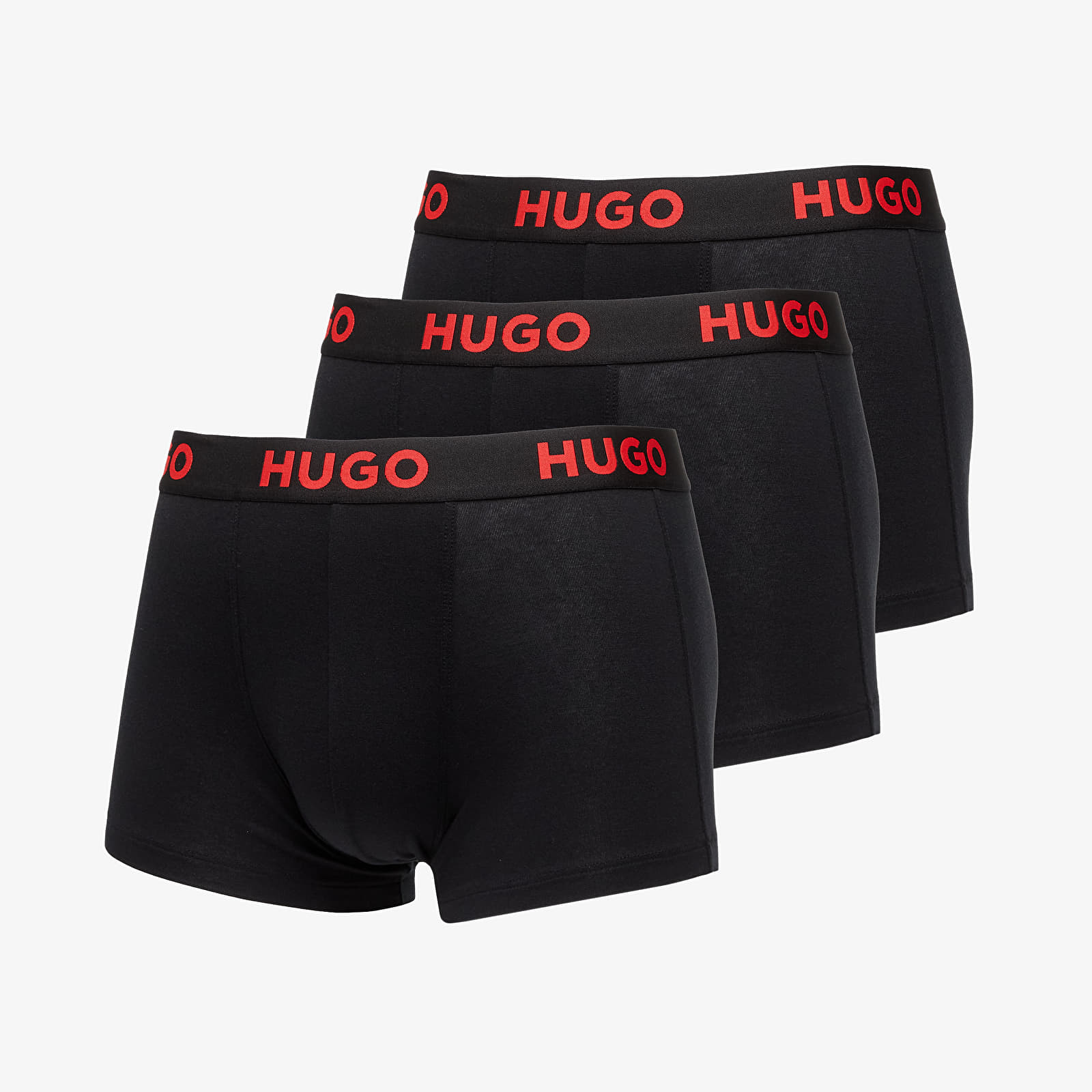 Hugo Boss Logo-Waistband Stretch Trunks 3-Pack Black L