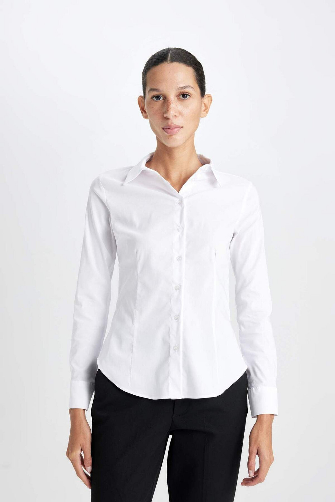 DEFACTO DFC - Regular Fit Shirt Collar Bengalin Long Sleeve Shirt