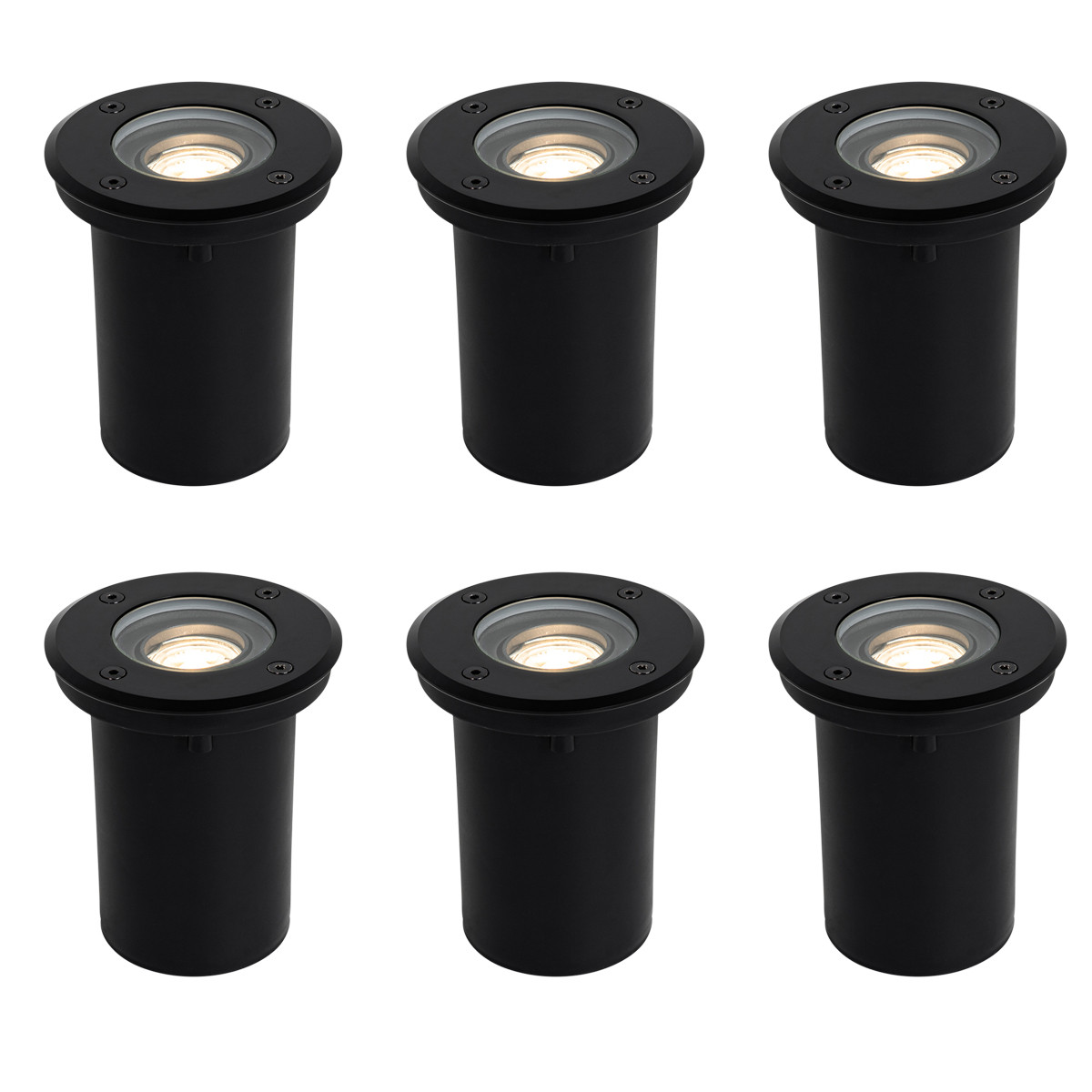 Sada 6 moderných vonkajších bodových svetiel čiernych 35 mm nastaviteľných IP65 - Delux