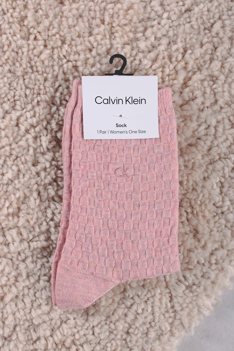 Svetloružové ponožky CK Women Sock 1P Basket Multicolor