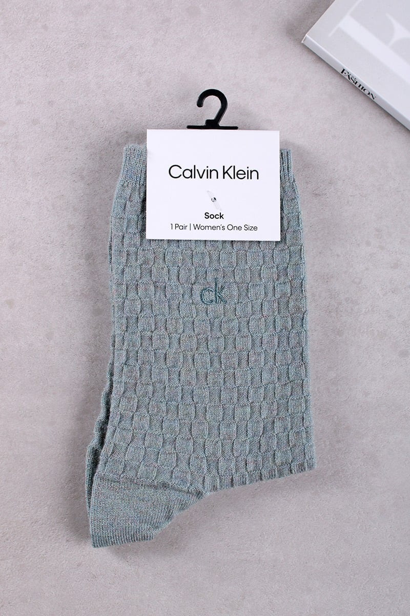 Svetlozelené ponožky CK Women Sock 1P Basket Multicolor