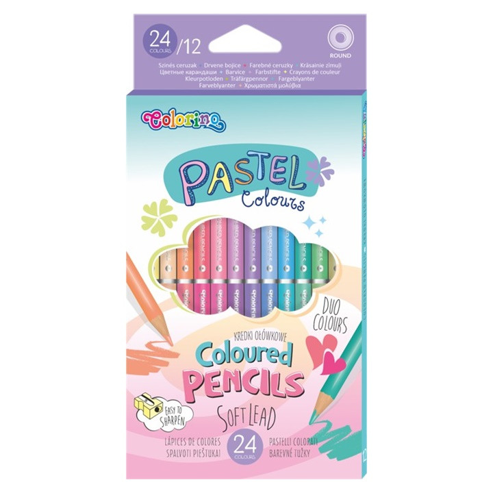 Obojstranné pastelové farbičky Colorino 12 ks