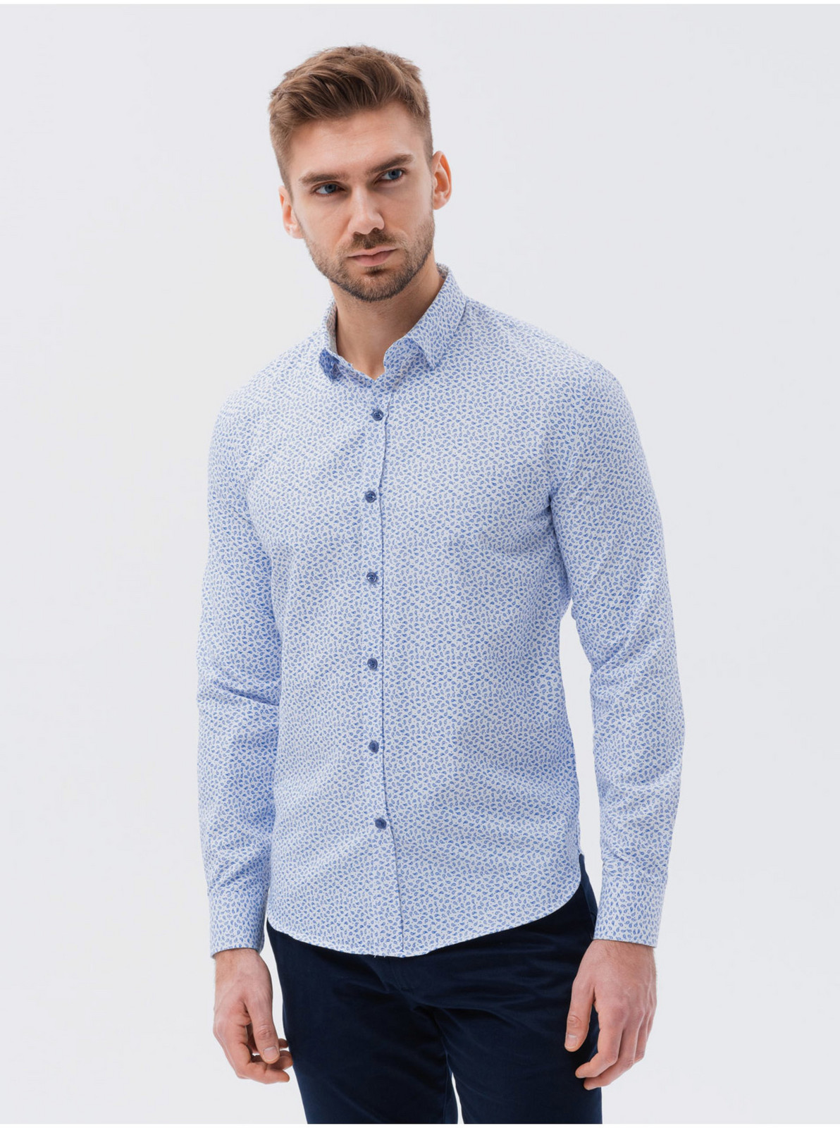 Neformálne pre mužov Ombre Clothing - svetlomodrá, biela