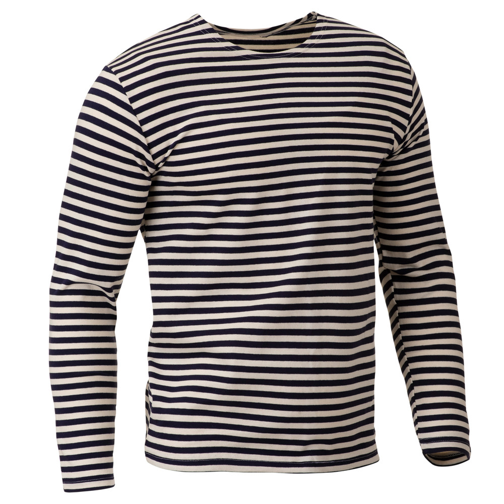 Ruské námornícke tričko s dlhým rukávom Original - navy-biele, XS