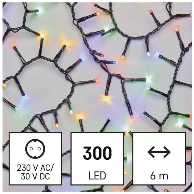 LED vianočná reťaz – ježko, 6 m, vonkajšia aj vnútorná, multicolor, časovač