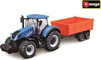 Bburago 1:50 Farm Traktor New Holland s vlečkou