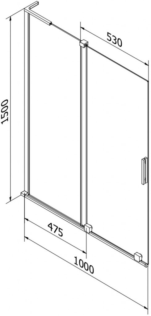 MEXEN/S - Velar L dvojkrídlová posuvná vaňová zástena 100 x 150 cm, transparent, zlatá 896-100-003-01-50