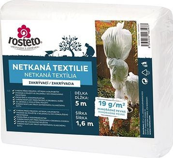 ROSTETO Textília netkaná, 1,6 × 5 m, 19 g/m2, biela