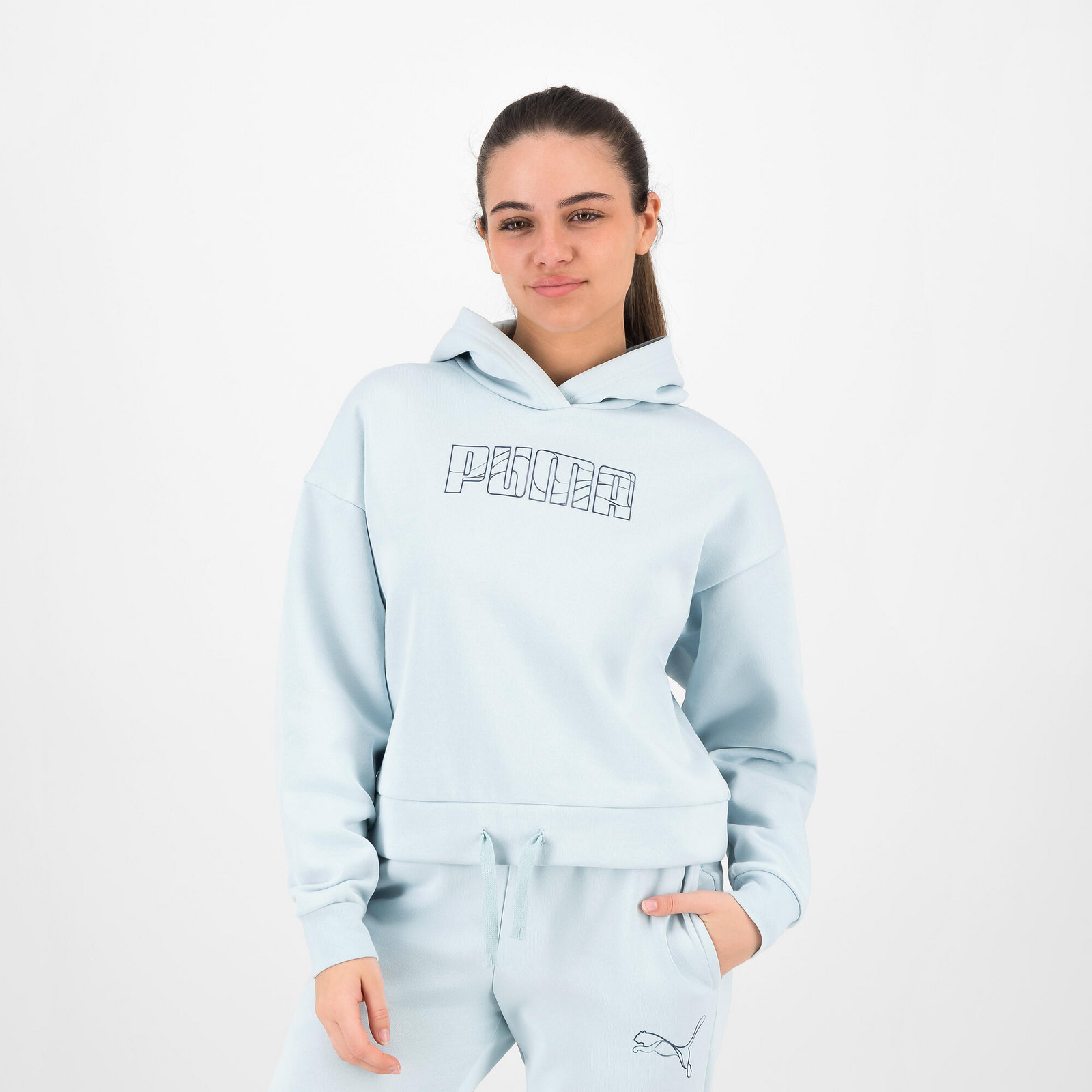 Dámska mikina Puma s kapucňou – modrá