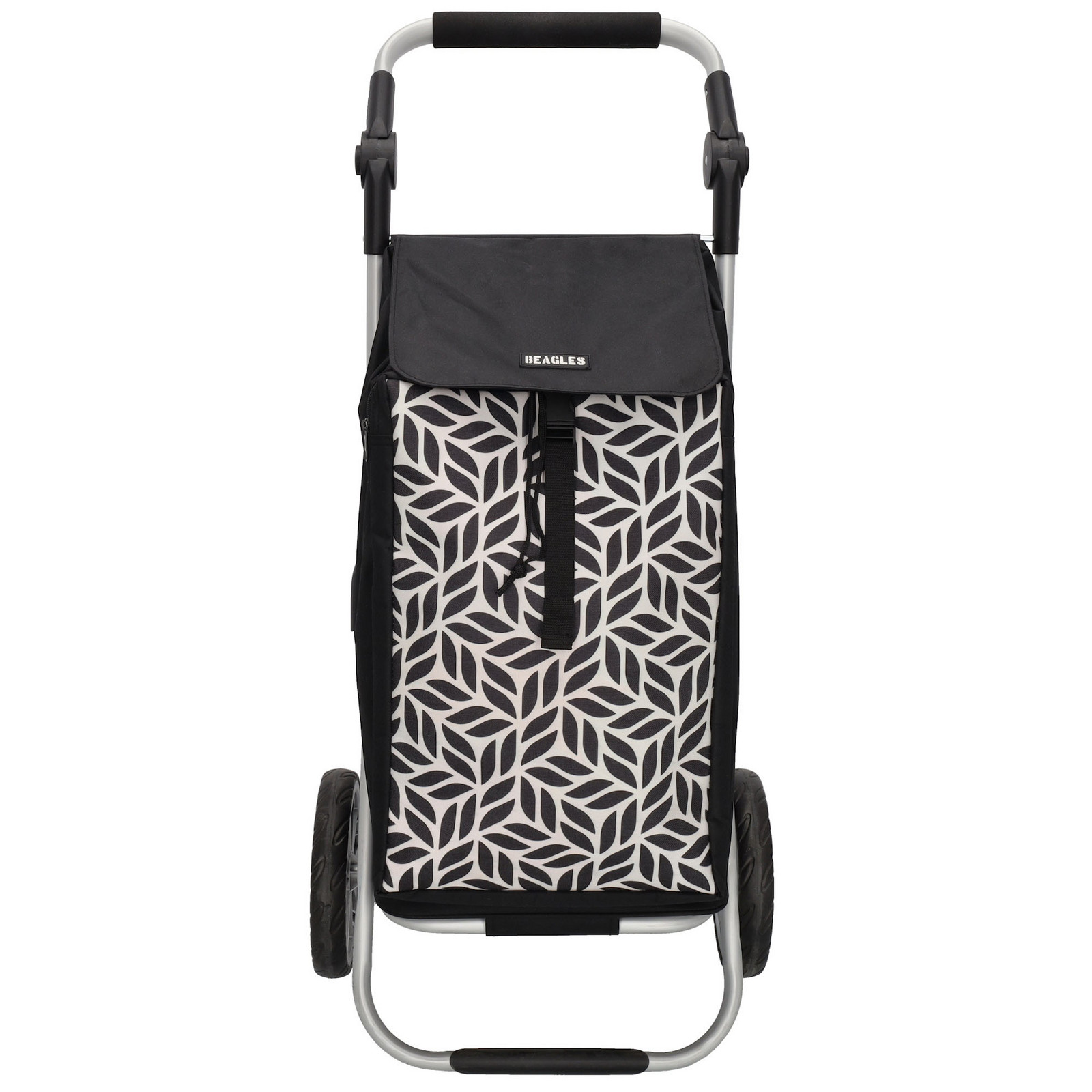 Nákupná taška na kolieskach Beagles Alberic Flower - biela/kvety - 41,76L