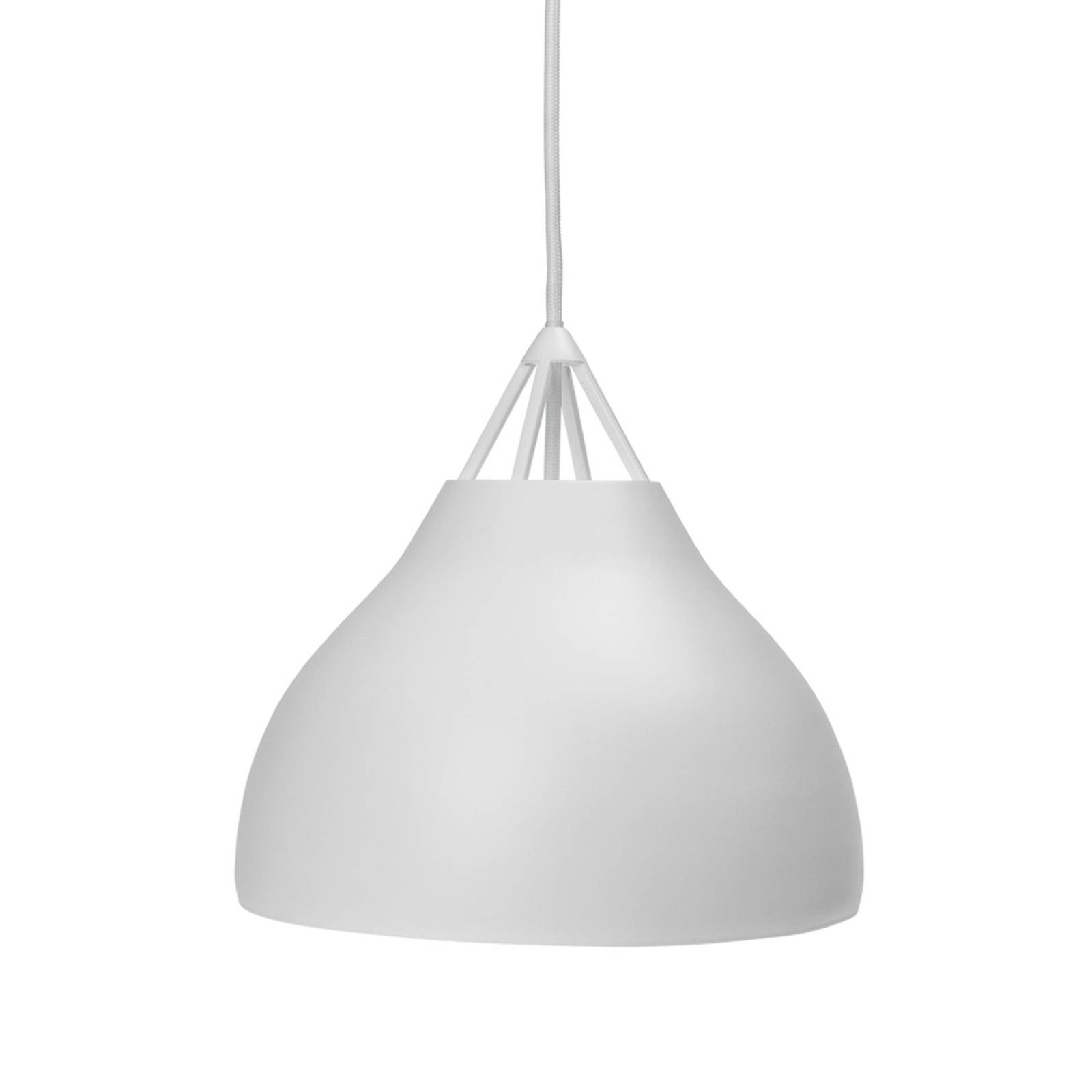 Závesné svietidlo Dyberg Larsen Pyra, Ø 23 cm, biela farba, kov