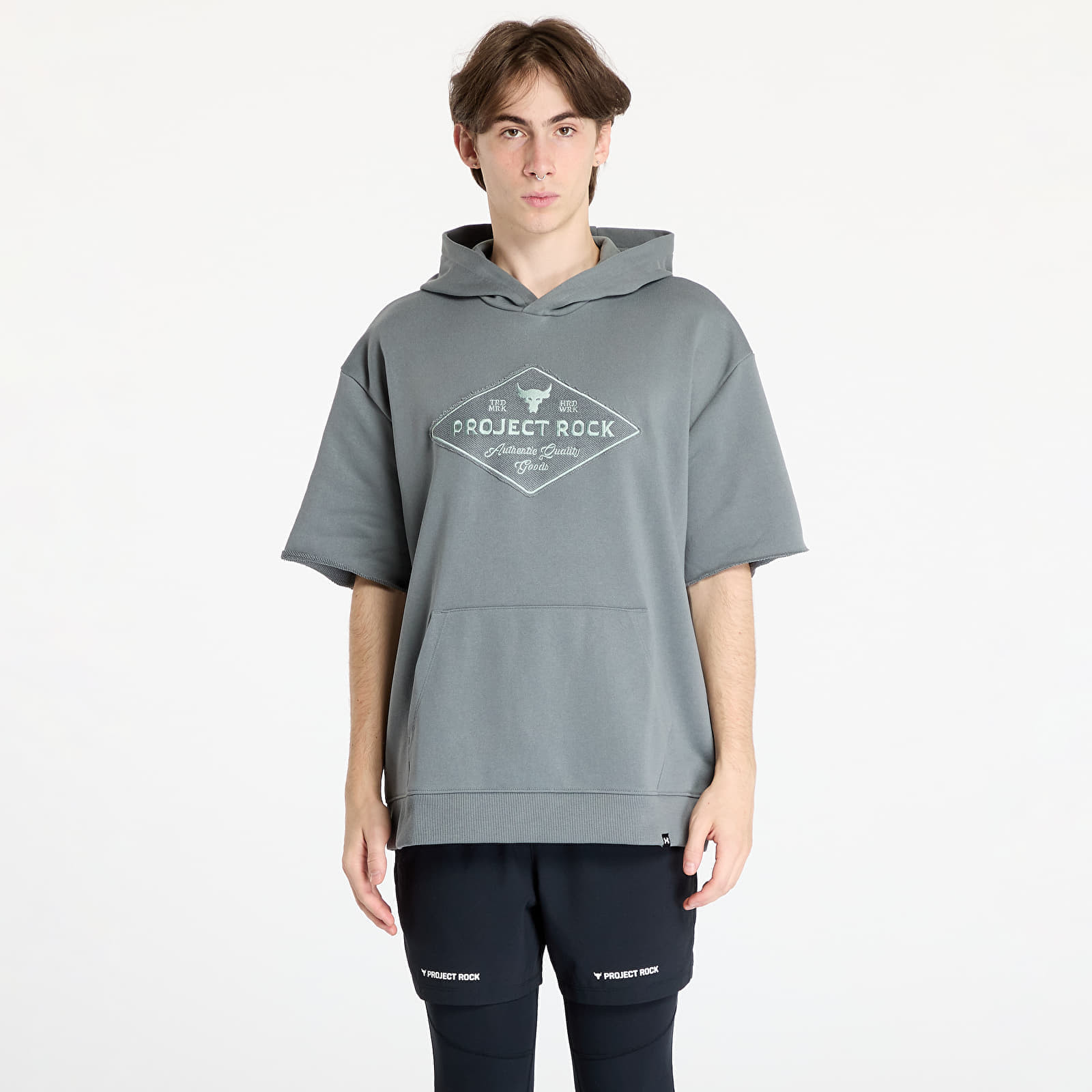 Mikina Under Armour Project Rock Heavyweight Short Sleeve Hooded Tools T-Shirt Clay Green/ Clay Green XL