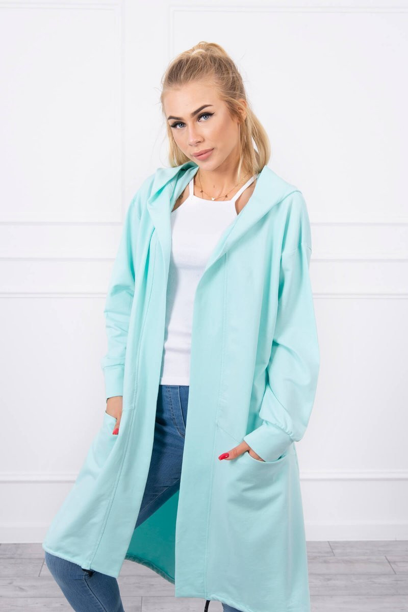Oversize mint hooded cape