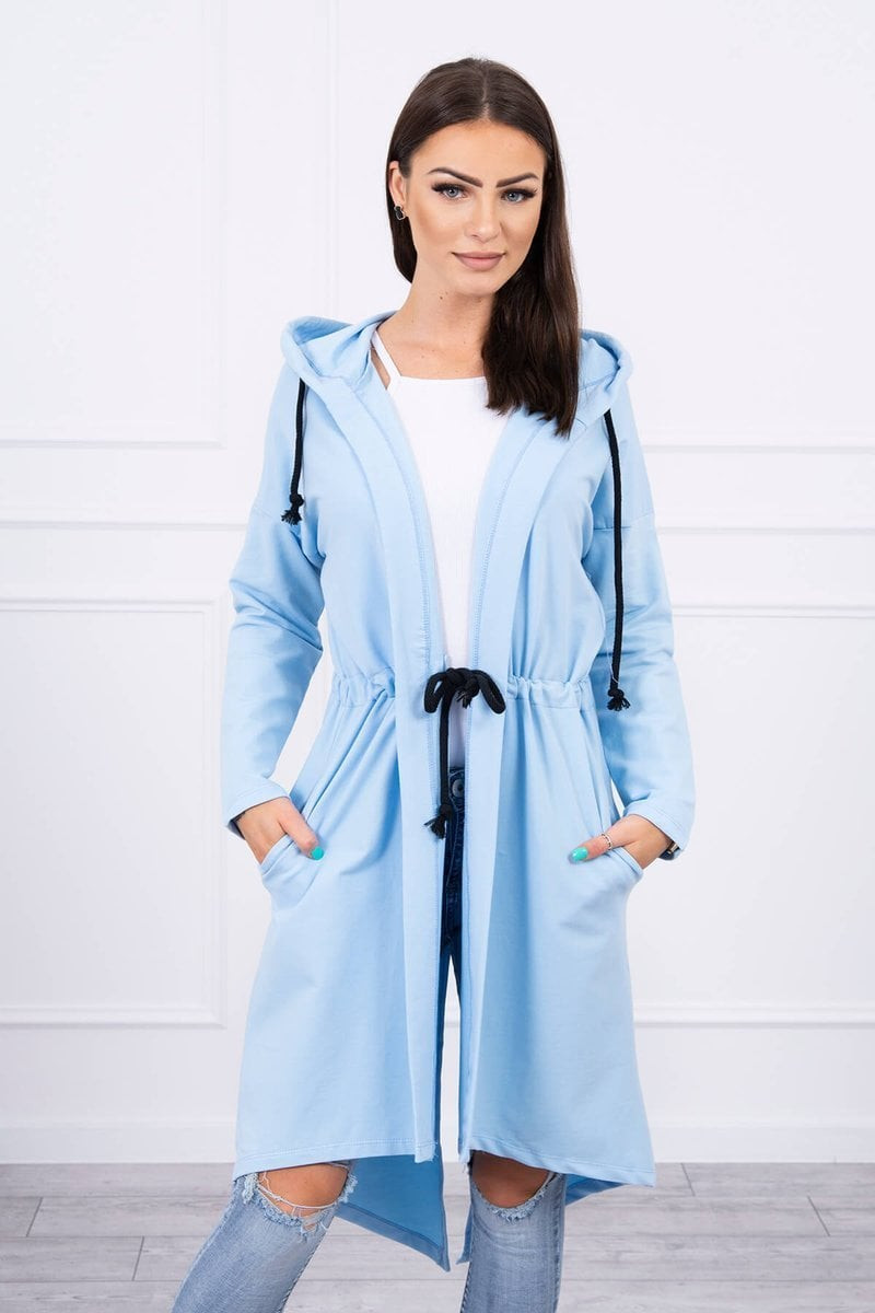Coat with a longer azure back