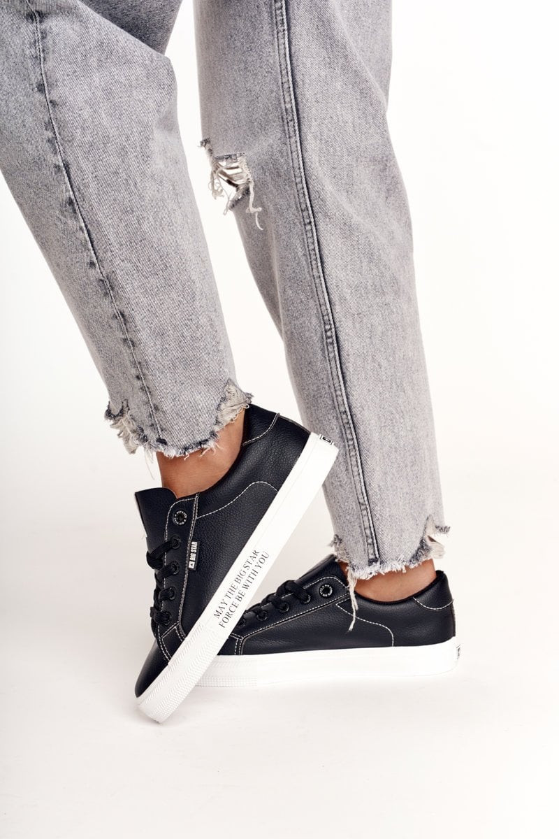 Women's leather sneakers Big Star - black