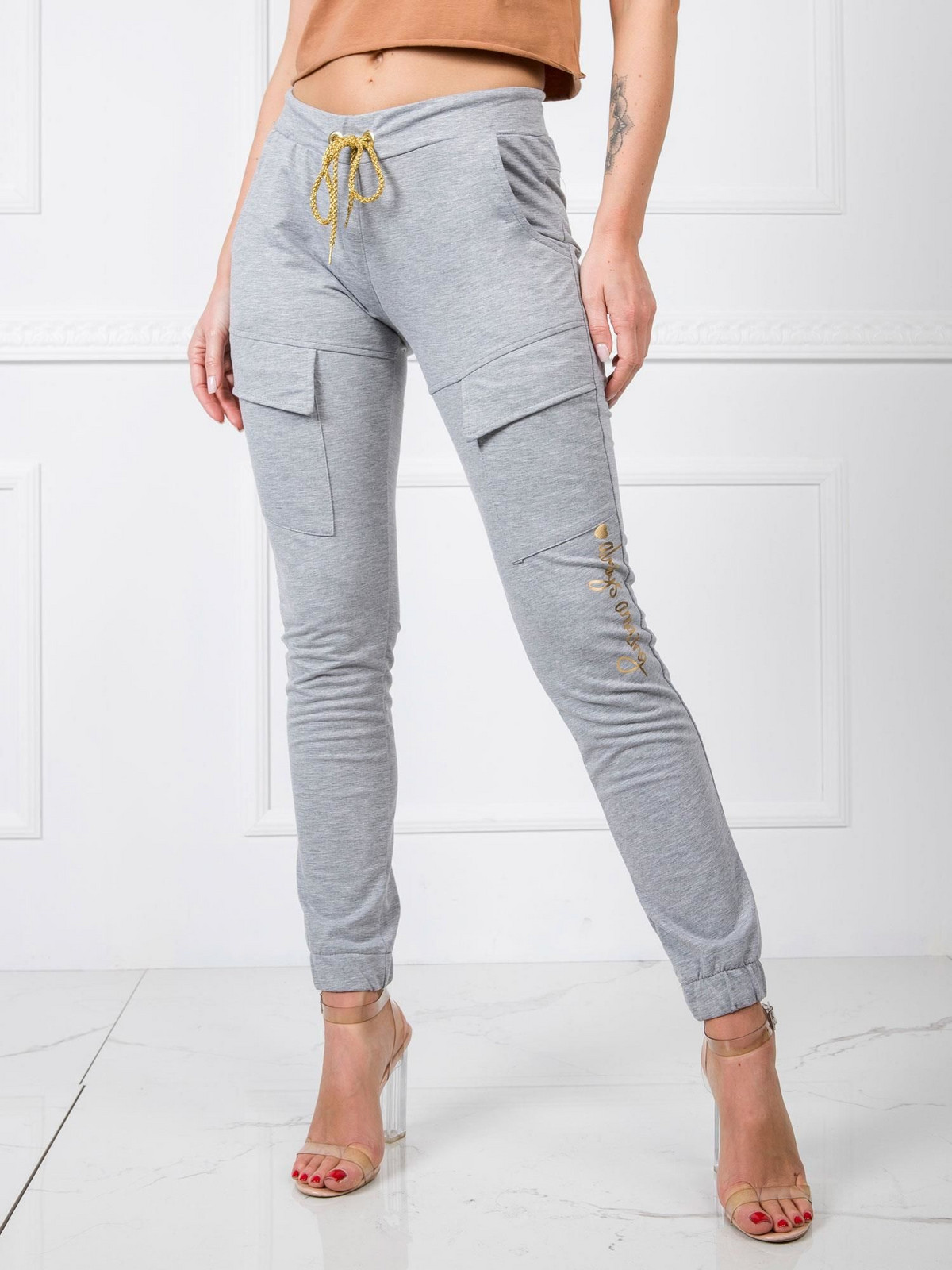Women's grey cotton sweatpants