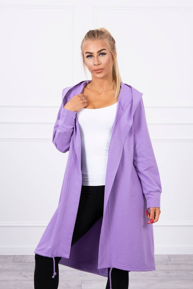 Cardigan with oversize print in purple color