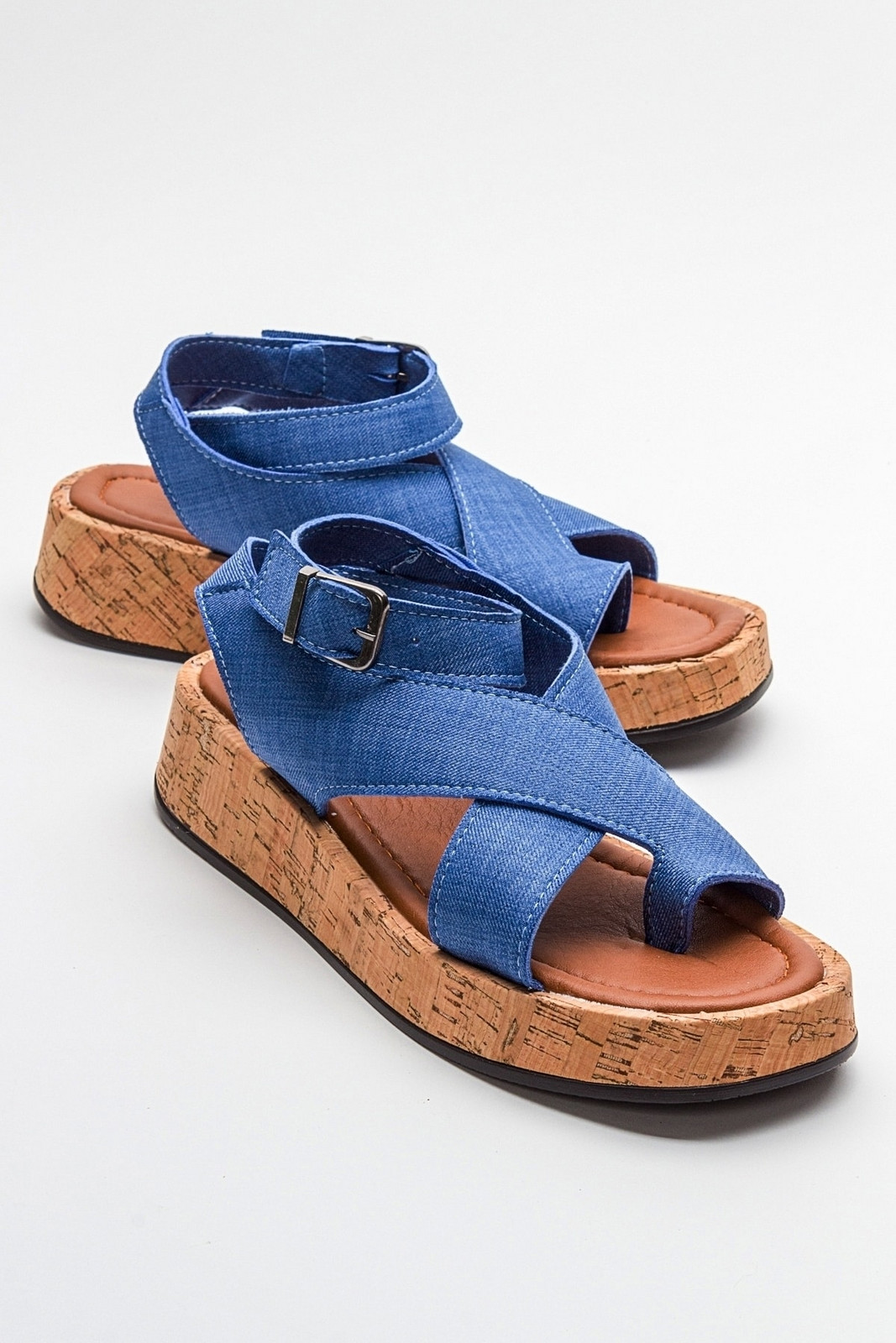 LuviShoes SARY Denim Blue Women's Sandals
