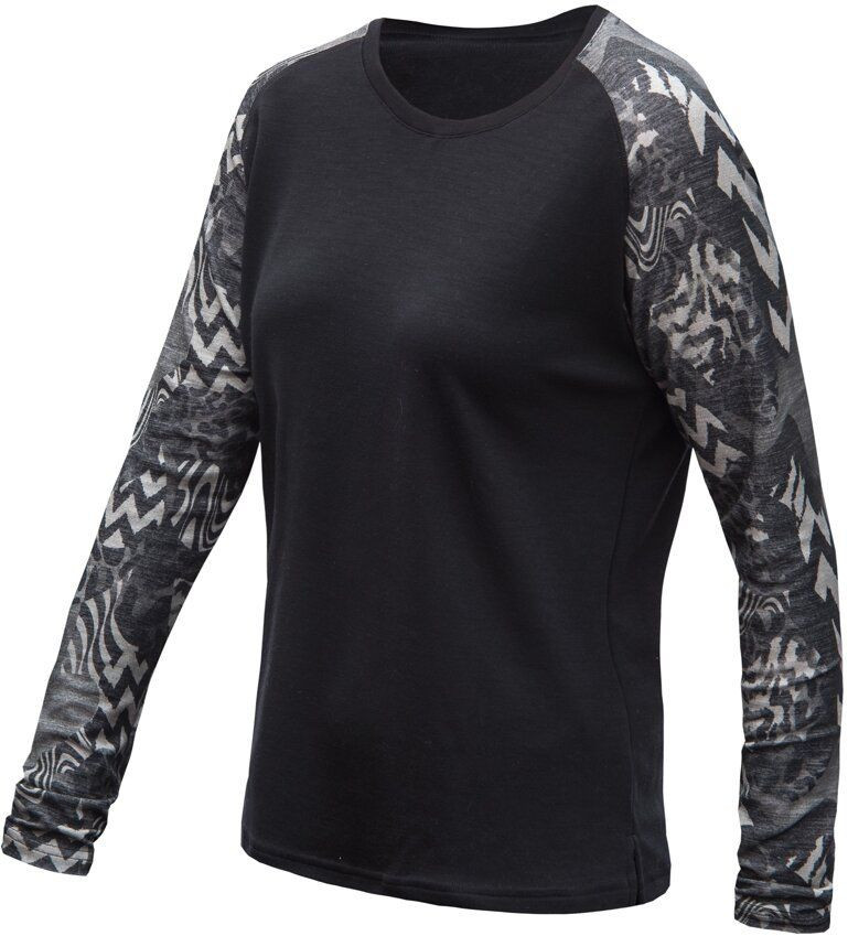 SENSOR MERINO BLEND IMPRESS dámske tričko dl.rukáv black/zebra Veľkosť: S