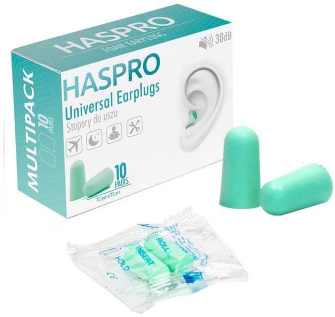 HASPRO Multi10 Špunty do uší, mätové 20 ks