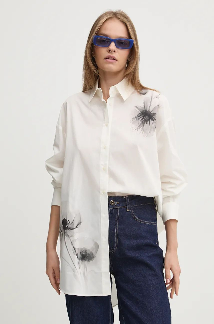 Bunda Desigual HARRINGA RICH dámska, šedá farba, prechodná, oversize, 24WAIA02