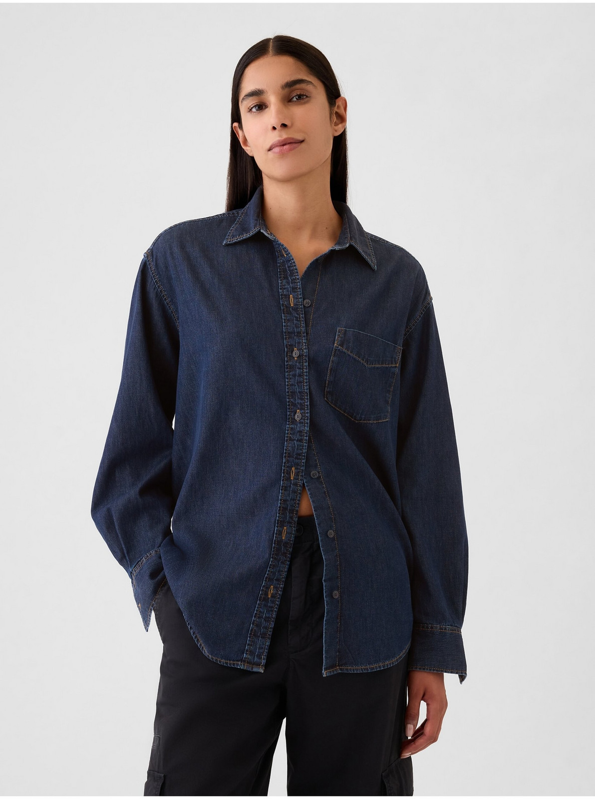 Chambray oversize košele Big Shirt GAP