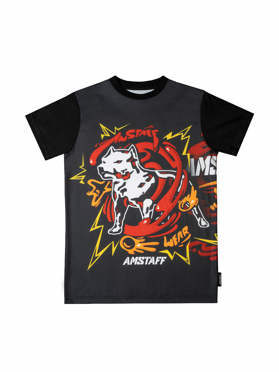 Tričko detské Amstaff Duster - čierne, 122/128