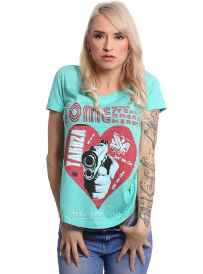 Tričko dámske Yakuza Painted Gun Dye V-Neck - modré, M