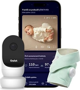 Owlet Dream Sock 0 – 18 mesiacov (Zelená) a kamera Owlet Cam 2