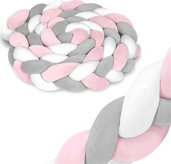 Ricokids nárazník do postieľky 3 m ružový a sivý