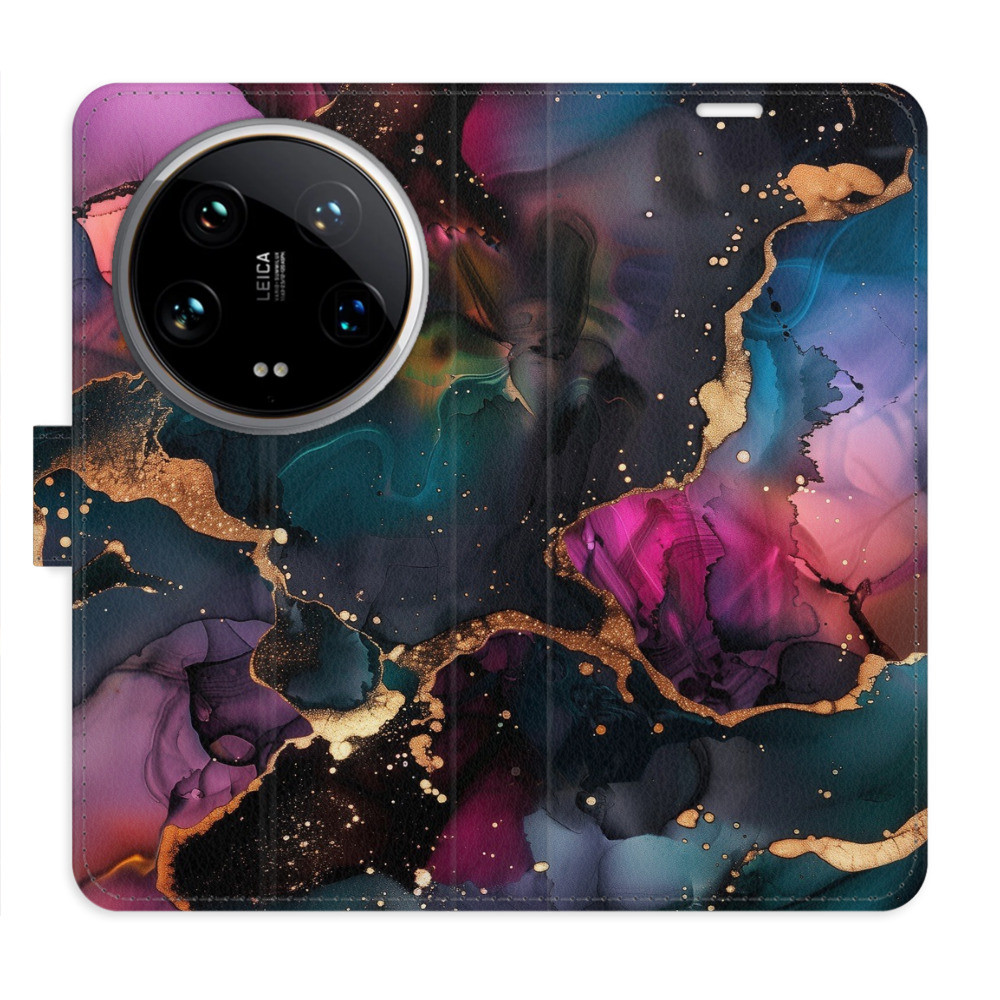 Flipové puzdro iSaprio - Dark Marble - Xiaomi 14 Ultra