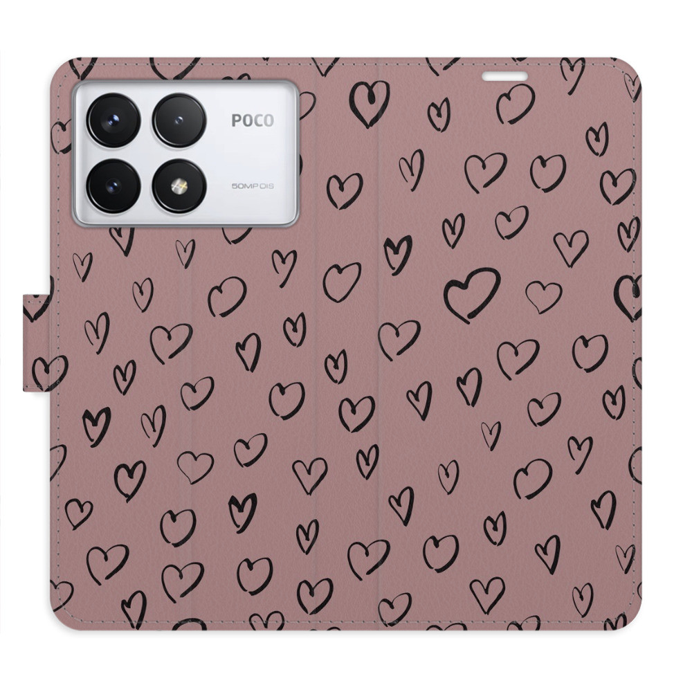 Flipové puzdro iSaprio - Heart Dark 02 - Poco F6 Pro